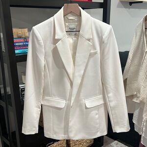 White Oversized Blazer A&F